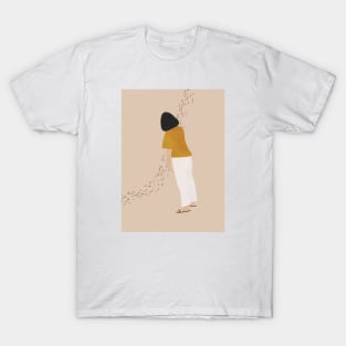 Moody Woman, Sad Woman Illustration T-Shirt